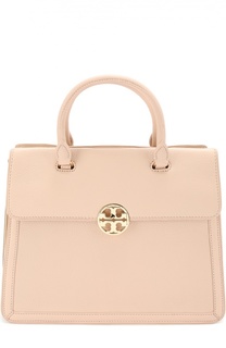 Сумка Duet Chain Convertible с отделкой из металлизированной кожи Tory Burch