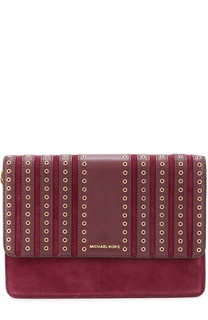 Сумка Brooklyn Large Grommet из кожи и замши Michael Michael Kors