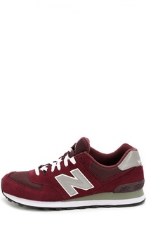 Замшевые кроссовки 574 с текстильными вставками New Balance