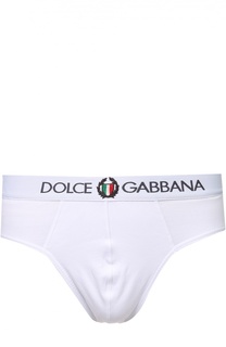 Хлопковые брифы с широкой резинкой Dolce &amp; Gabbana