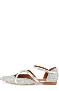 Балетки с глиттером и ремешками Malone Souliers