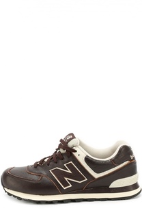 Кожаные кроссовки 574 на шнуровке New Balance