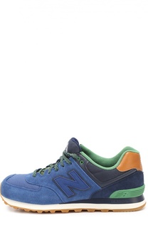 Замшевые кроссовки 574 с текстильными вставками New Balance
