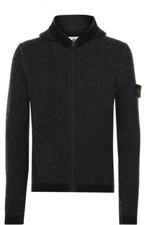 Шерстяной кардиган на молнии с капюшоном Stone Island