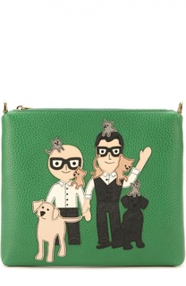 Кожаная сумка с аппликацией DG Family Dolce &amp; Gabbana