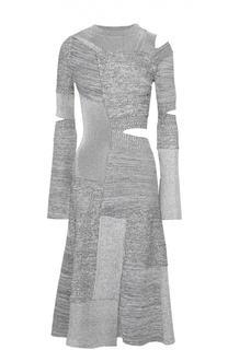 Приталенное вязаное платье с декоративными разрезами Proenza Schouler