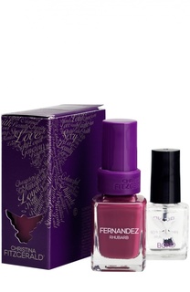 Лак для ногтей Fernandez / Cочный ревень + Bond-подготовка Christina Fitzgerald