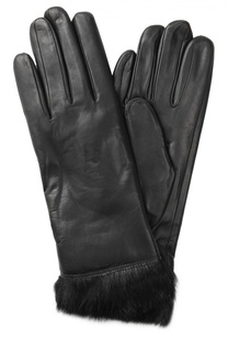 Кожаные перчатки с отделкой из меха кролика Sermoneta Gloves