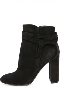 Кожаные ботильоны на устойчивом каблуке Gianvito Rossi