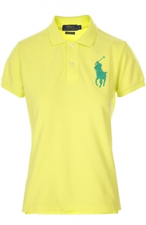 Поло с вышитым логотипом бренда Polo Ralph Lauren