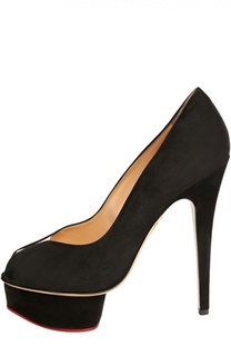 Замшевые туфли Daphne с открытым мысом Charlotte Olympia