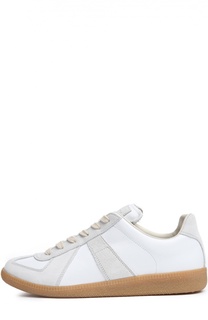 Замшевые кеды с кожаными вставками Maison Margiela