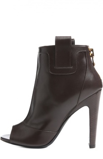 Кожаные ботильоны с открытым мысом Tom Ford