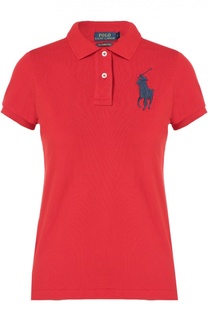 Поло с вышитым логотипом бренда Polo Ralph Lauren