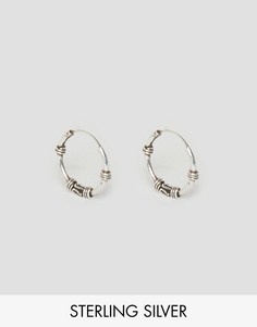 Серебряные серьги-кольца 14 мм Reclaimed Vintage Bali - Серебряный