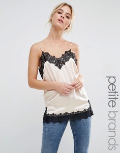 Топ с кружевной отделкой Vero Moda Petite - Бежевый