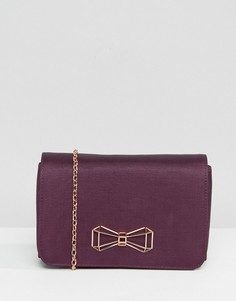 Атласная сумка через плечо с металлическим бантом Ted Baker - Фиолетовый