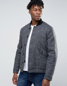 Куртка-пилот с добавлением шерсти на подкладке борг ASOS - Черный