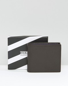 Кожаный бумажник с контрастной внутренней отделкой Feraud - Коричневый