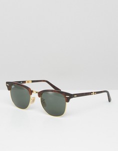 Складные солнцезащитные очки Клабмастер в черепаховой оправе Ray-Ban 0RB2176 - Коричневый