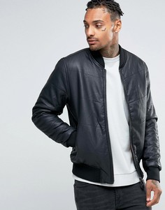 Дутая куртка-пилот из искусственной кожи Bellfield - Темно-синий