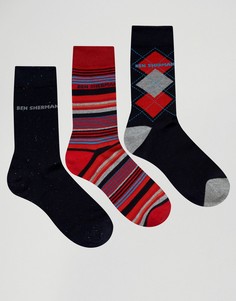 3 пары носков в подарочной упаковке Ben Sherman - Темно-синий