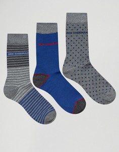 Подарочный комплект из 3 пар носков Ben Sherman - Серый