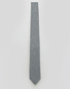 Шелковый галстук в разноцветную крапинку с шевронным узором Original Penguin - Темно-синий