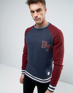 Вязаный бейсбольный джемпер с круглым вырезом Bellfield - Темно-синий