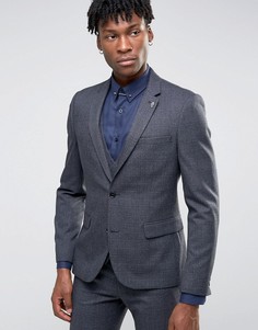 Приталенный пиджак Burton Menswear - Темно-синий