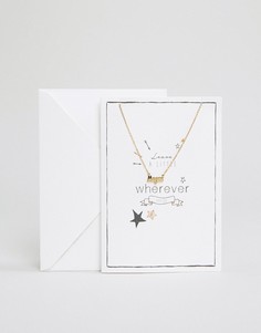 Ожерелье с подарочной открыткой Orelia Leave A Little Magic - Золотой
