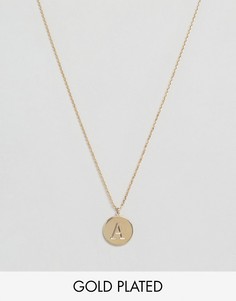 Позолоченное ожерелье с инициалом А от Orelia - Золотой