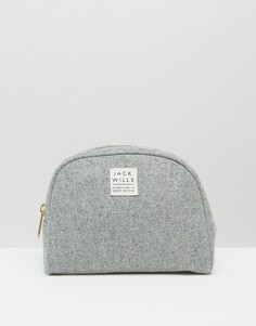 Бледно-серая меланжевая косметичка Jack Wills - Серый