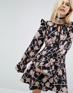 Платье с оборкой и принтом Sister Jane - Мульти