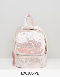 Эксклюзивный бархатный рюкзак с искусственным мехом Skinnydip - Розовый