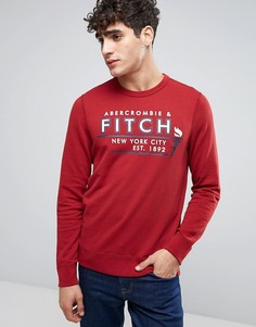Свитшот с принтом логотипа Abercrombie &amp; Fitch - Красный