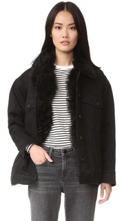 Куртка из денима в стиле «бойфренд» с меховой подкладкой Alexander Wang