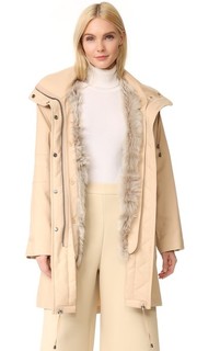 Практичное пальто на меховой подкладке Helmut Lang