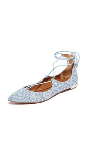 Балетки с вышивкой Christy Aquazzura