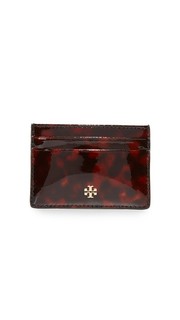 Плоская визитница Robinson с черепаховой отделкой Tory Burch