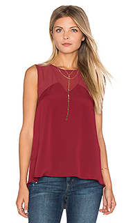 V neck chiffon inset tank - 1. STATE