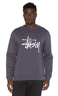 Chain stitch applique crew - Stussy