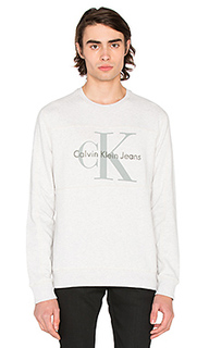Винтажный свитшот с круглым вырезом и логотипом - Calvin Klein