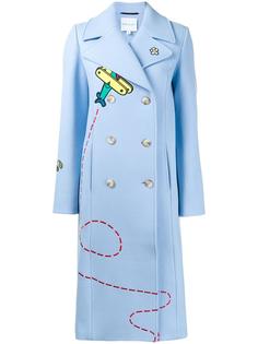 двубортное пальто с вышивкой Mira Mikati