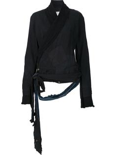distressed wrap jacket Greg Lauren