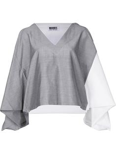 colour block cropped blouse Issey Miyake