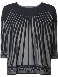 striped cropped blouse Pleats Please By Issey Miyake