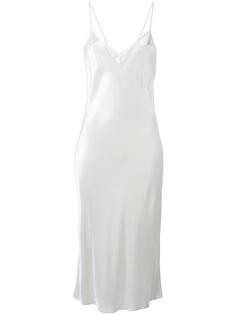 атласное платье на тонких лямках DKNY