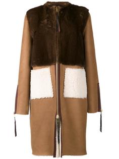 mink fur panelled coat Oscar de la Renta