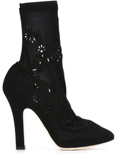 туфли с вшитыми носками и цветочными элеменатми Dolce &amp; Gabbana